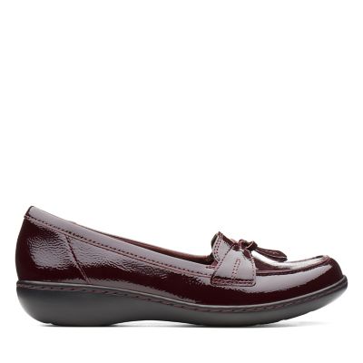 clarks burgundy loafers
