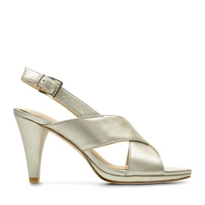 clarks silver heels