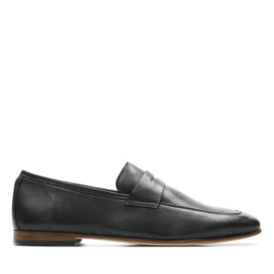 clarks black leather cuir noir