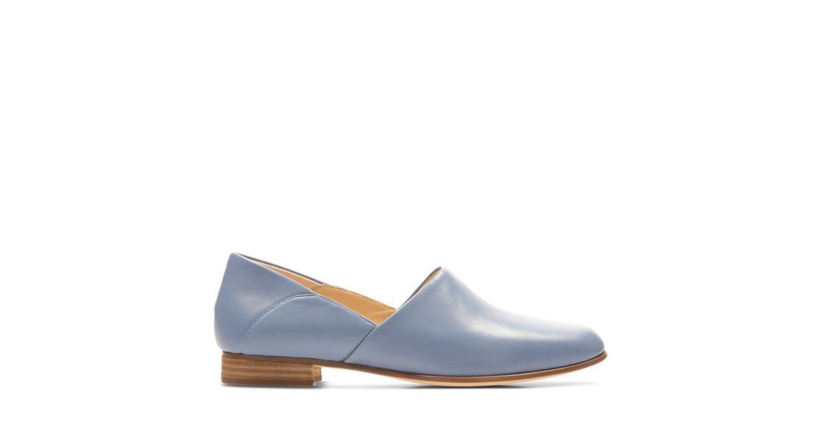 Pure Tone Mid Blue Leather - Womens Flats - Clarks® Shoes Official Site ...