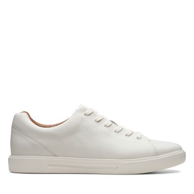 white leather clarks