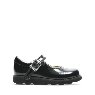 clarks childrens black shoes