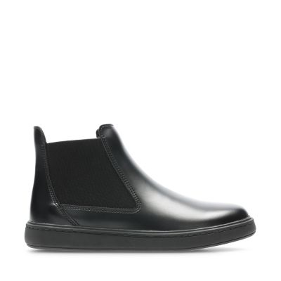 Street Edge Youth Black Leather | Clarks