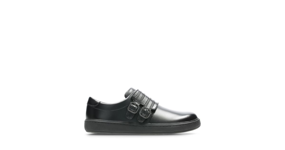 clarks star stride black leather