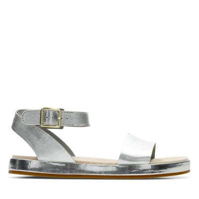 clarks silver sandals