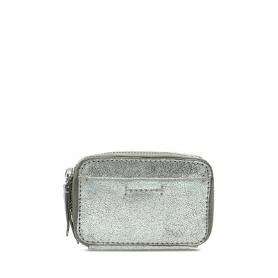 clarks silver leather bag