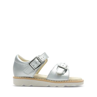 Crown Bloom Toddler Silver Leather | Clarks