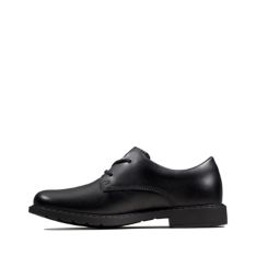 Clarks Scala Loop Youth Leather Shoes in Black Standard Fit Size 9 