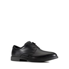 Clarks Scala Shine Youth Leather Shoes in Black 