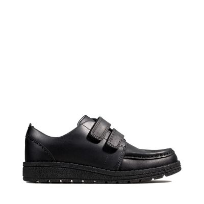 clarks kids black shoes