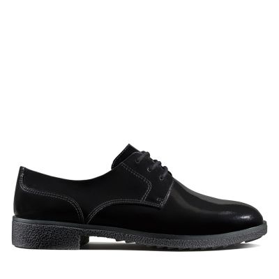 clarks black patent shoes