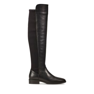 clarks riding boots black