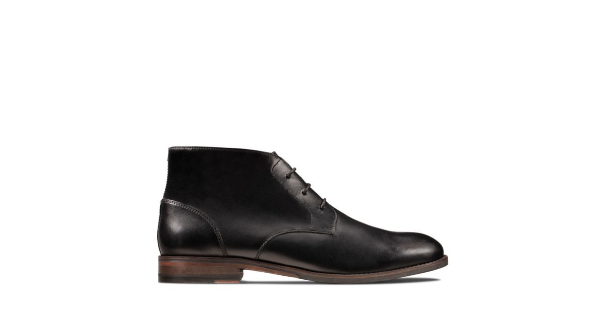 Flow Top Black Leather - Mens Boots- Clarks® Shoes Official Site | Clarks