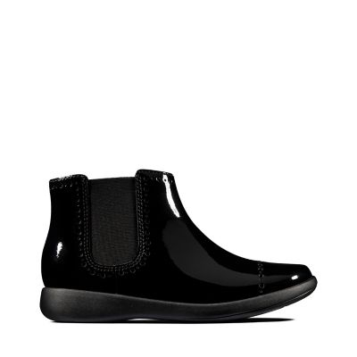 clarks girls black boots