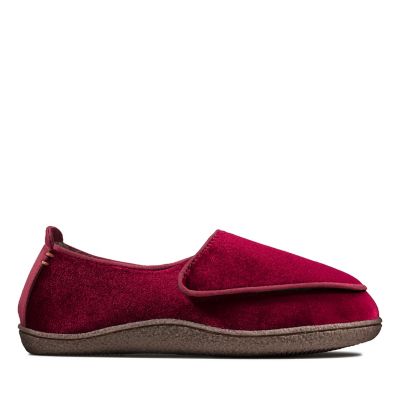 clarks red slippers