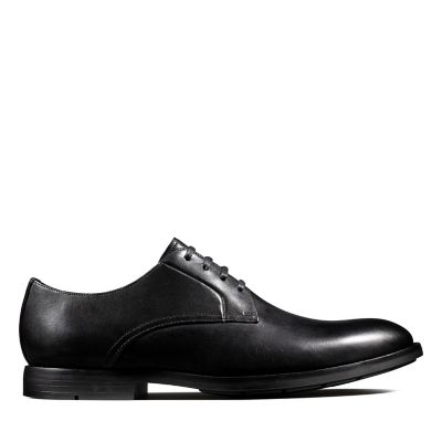 clarks black leather trainers