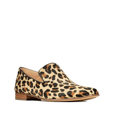 clarks leopard loafers