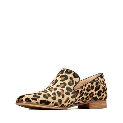 clarks leopard print loafers
