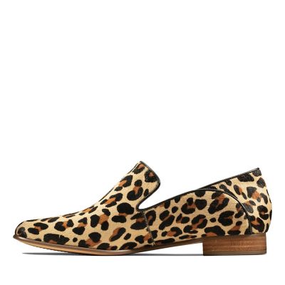 clarks leopard loafers