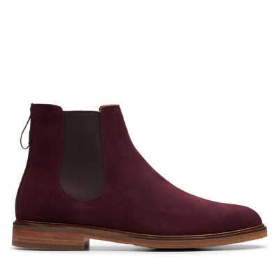 burgundy suede chelsea boots