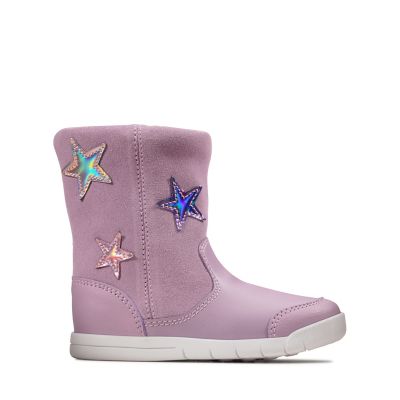 clarks boots kids purple