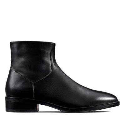 clarks black wedge boots