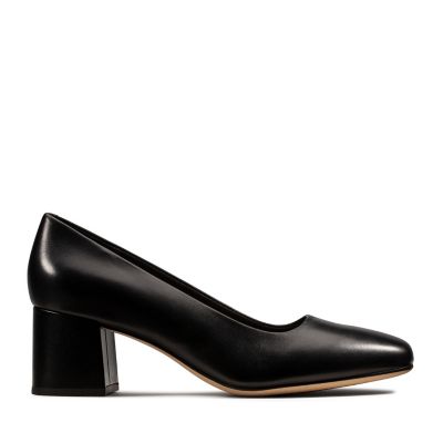 clarks black court shoes