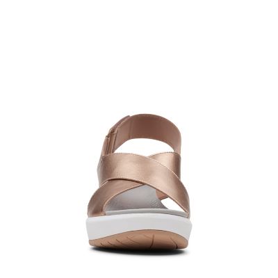 rose gold clarks sandals