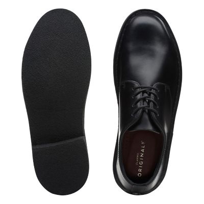 clarks desert london black polished