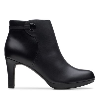 clarks black high heel boots