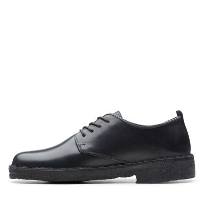 clarks desert london black polished