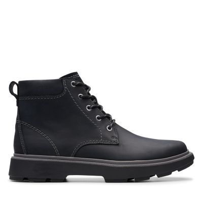 clarks black lace up boots