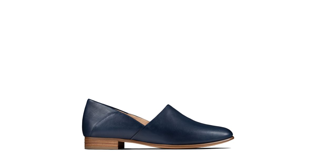 Pure Tone Navy Leather Women's Shoes Clarks® Shoes Official Site