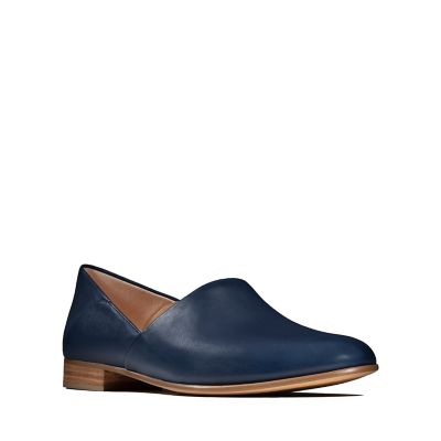 Pure Tone Navy Leather - Women's Shoes 