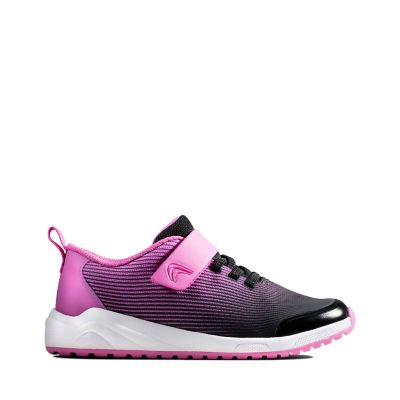 clarks girls pink trainers