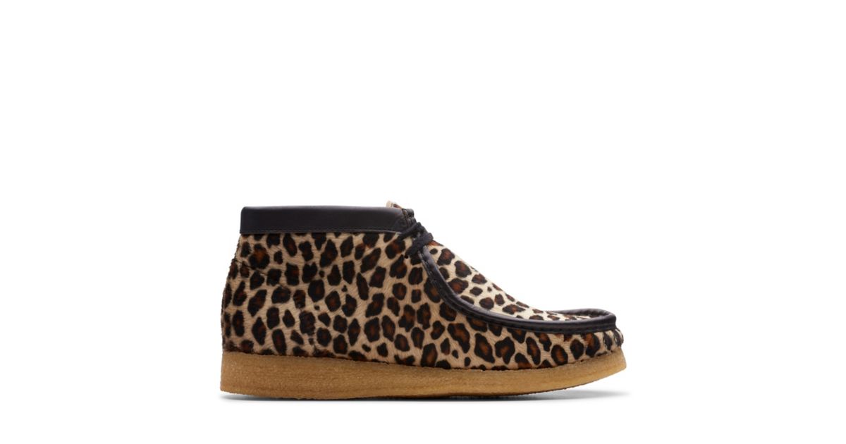 clarks leopard booties