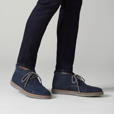Grandin Top Navy Suede - Mens Boots- Shoes Official Site Clarks