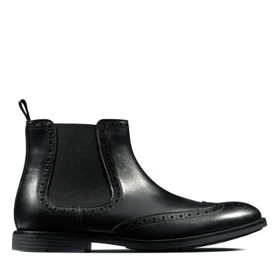 clarks black leather chelsea boots