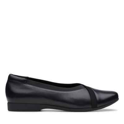 clarks black flat ladies shoes