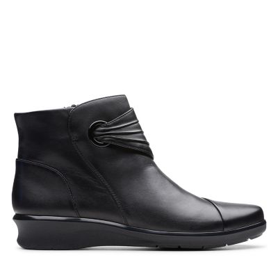 Hope Twirl Black Leather-Womens Boots 