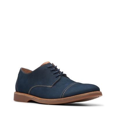 clarks navy leather