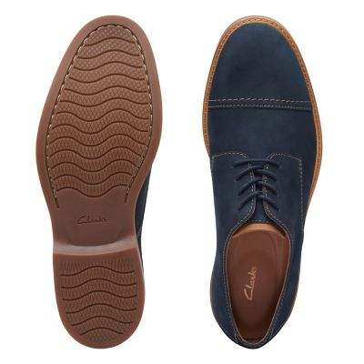clarks atticus lace navy nubuck