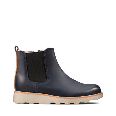 Crown Halo Kid Navy Leather | Clarks