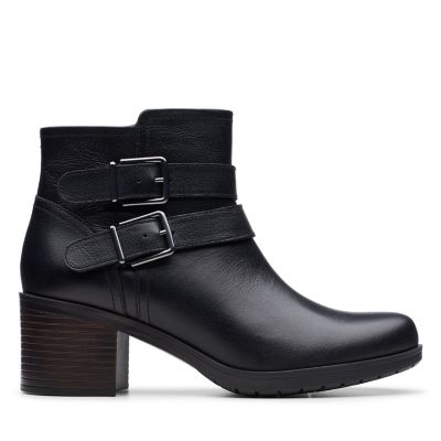 clarks leather booties