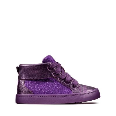 purple clarks shoes ladies