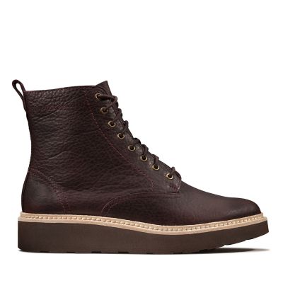 clarks black lace up boots