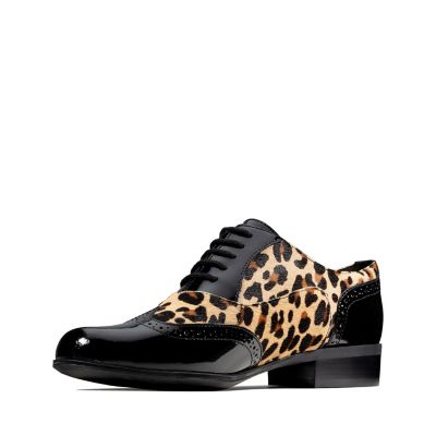 clarks leopard print brogues