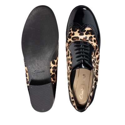 clarks leopard print brogues