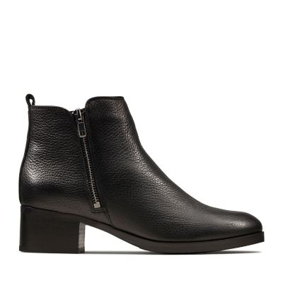 Mila Sky Black Leather - Womens Boots 