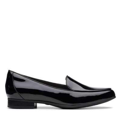 black patent leather slippers